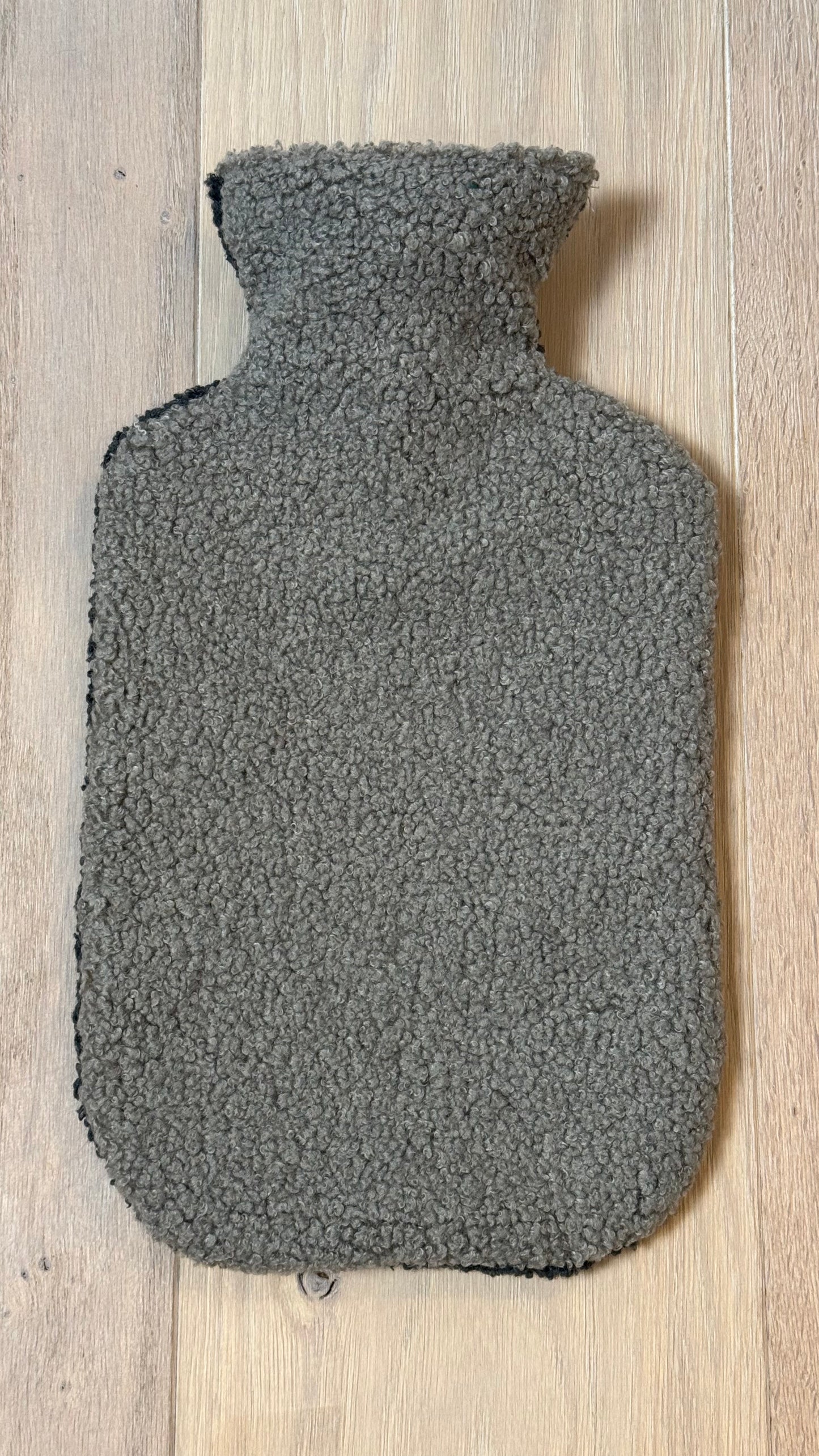 Wärmflasche Teddystoff Dunkelgrau
