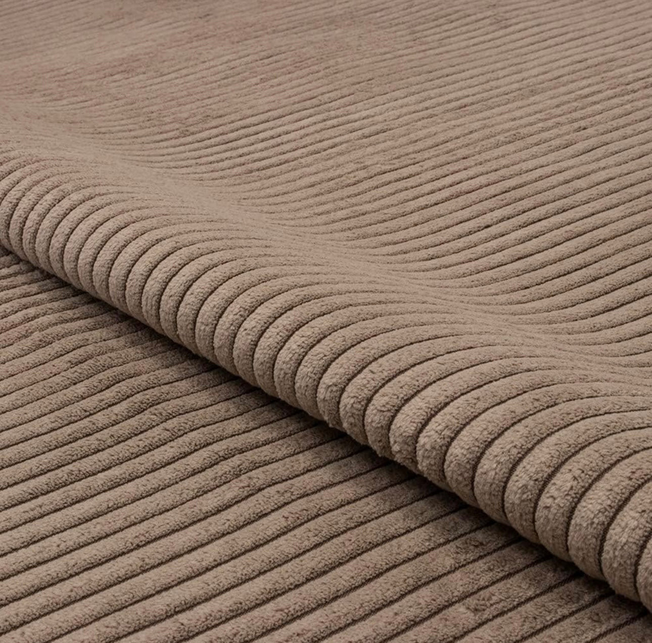 Breitcord Stoff Cappuccino – Poufet Pouf Bezug Farbauswahl