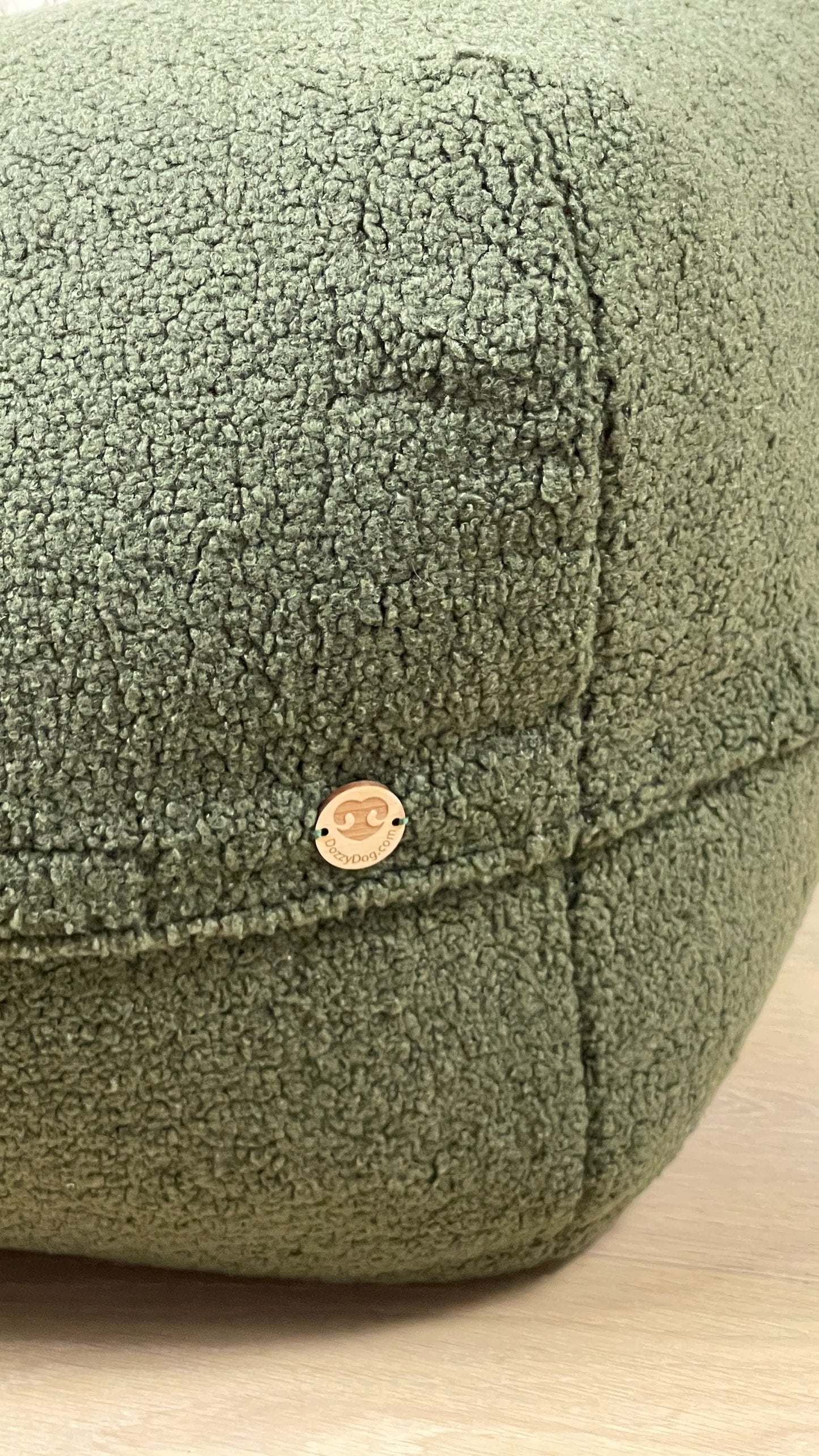 Sale - Bezug für Dozzy Pouf S - Teddystoff Olive/Khaki