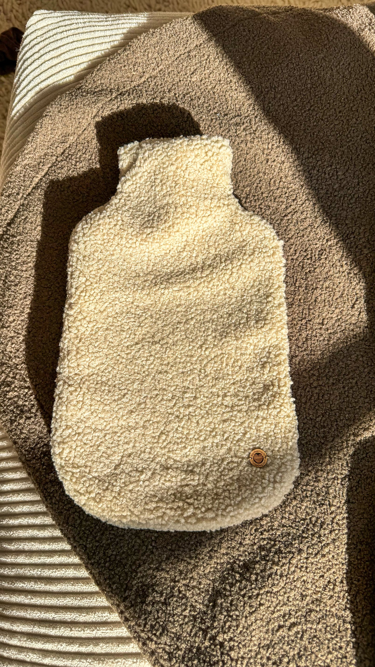 Wärmflasche Teddystoff - beige
