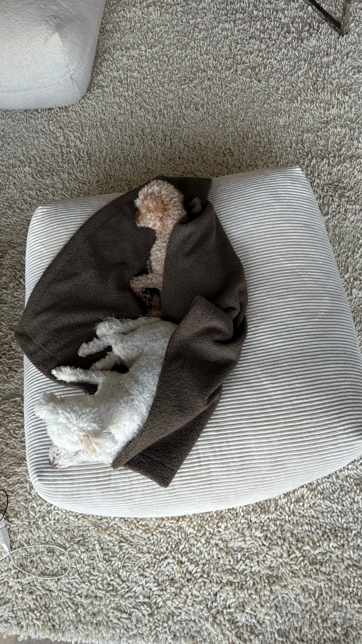 Dozzy Pouf - Breitcord Creme/OffWhite