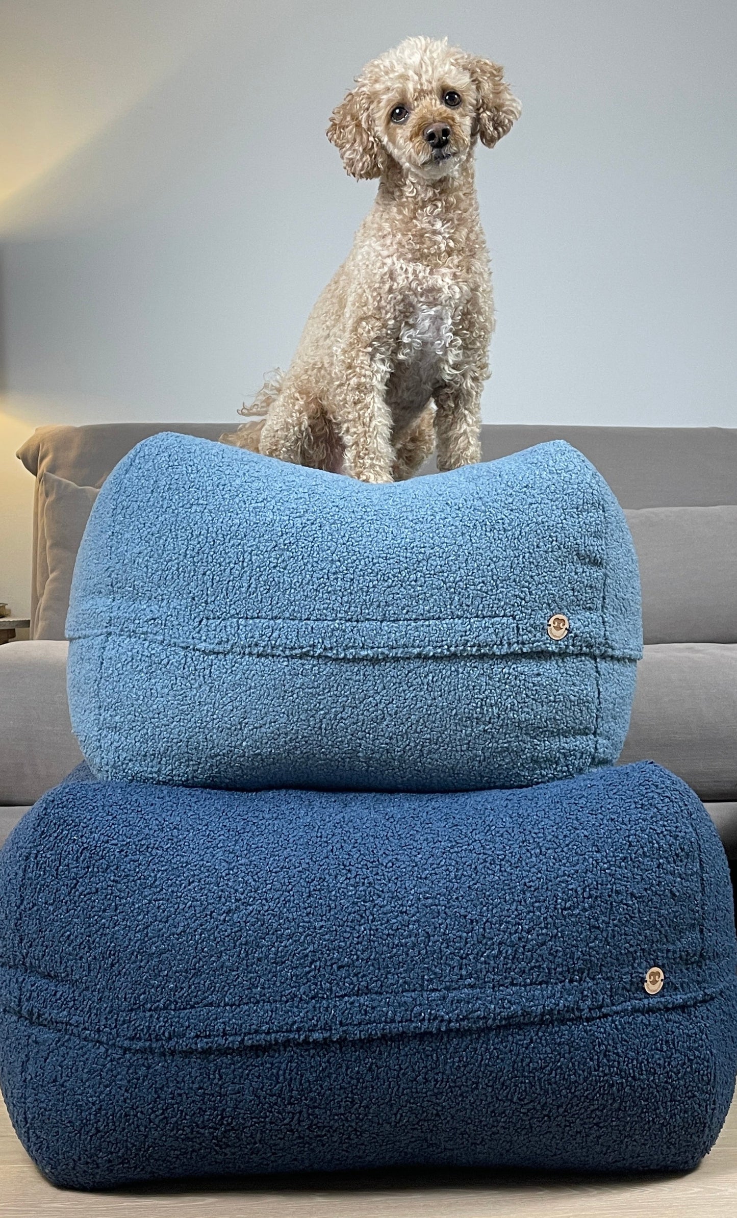 Dozzy Pouf – Teddystoff Dunkelblau
