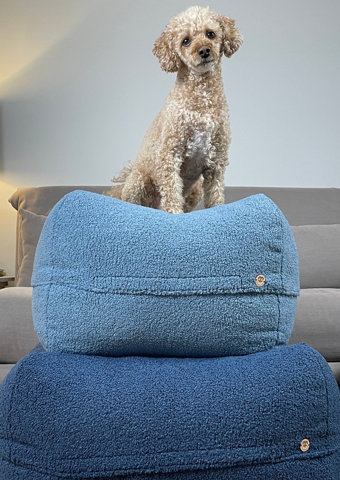 Dozzy Pouf – Teddystoff Hellblau