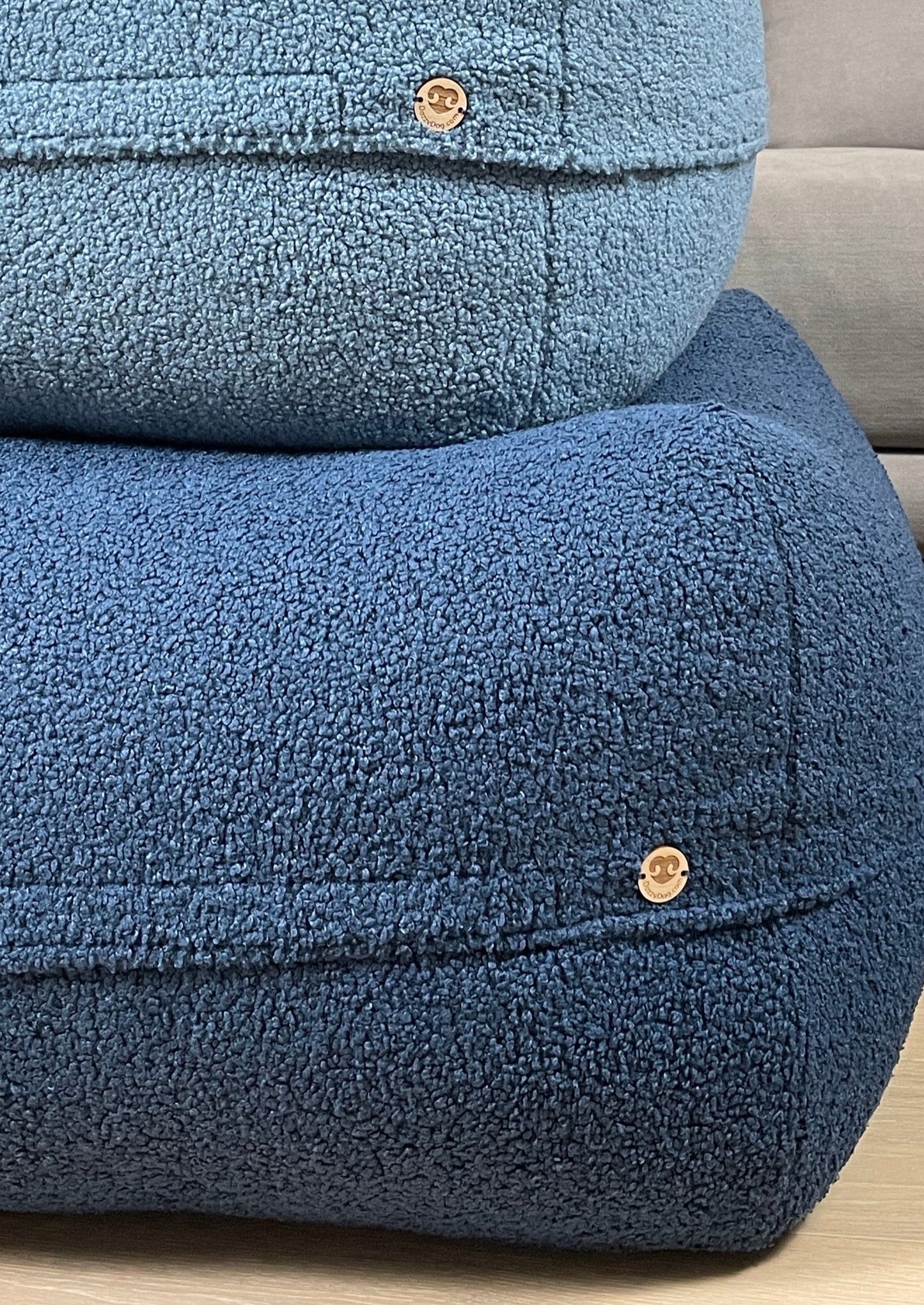 Dozzy Pouf – Teddystoff Dunkelblau