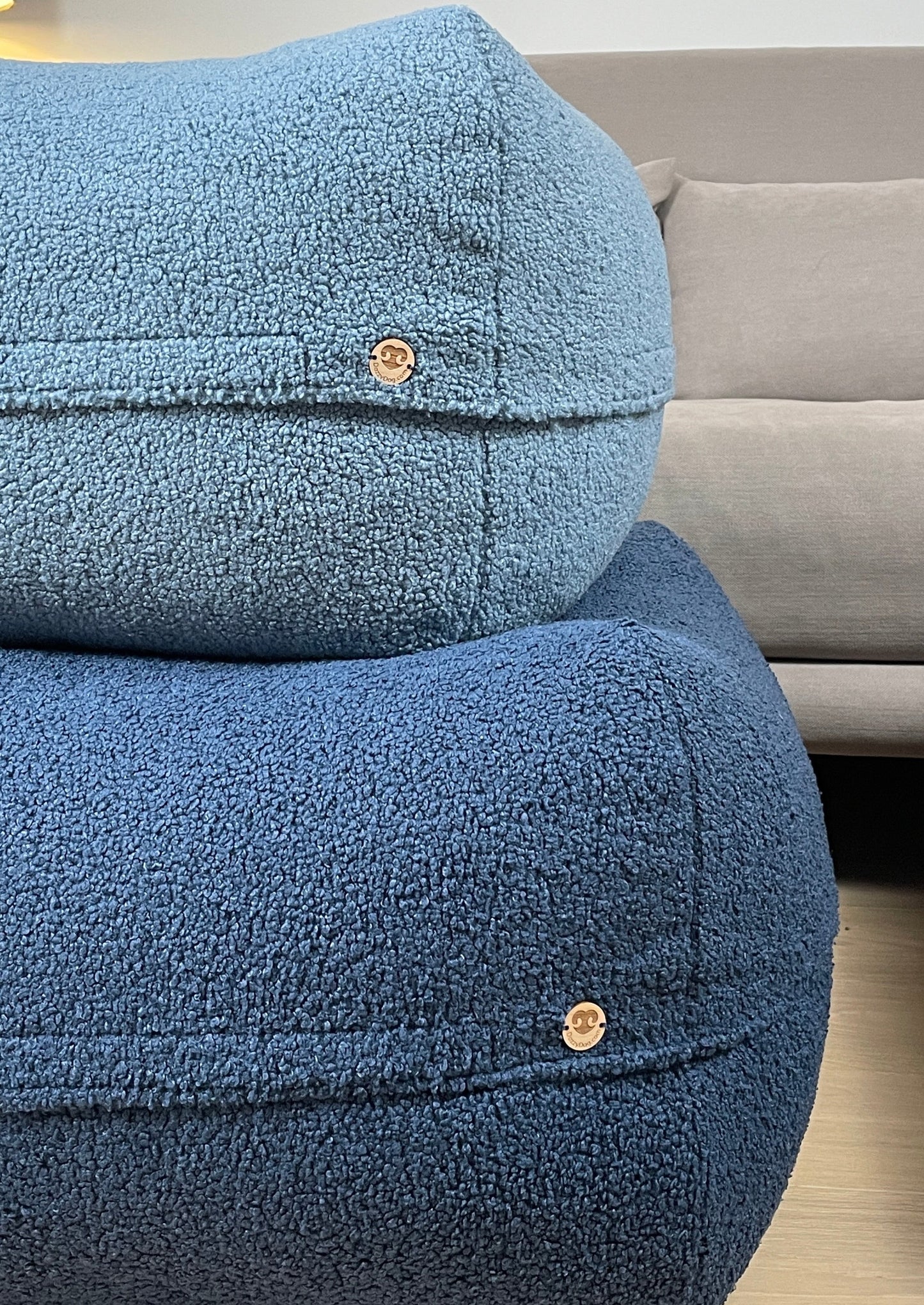 Dozzy Pouf – Teddystoff Hellblau