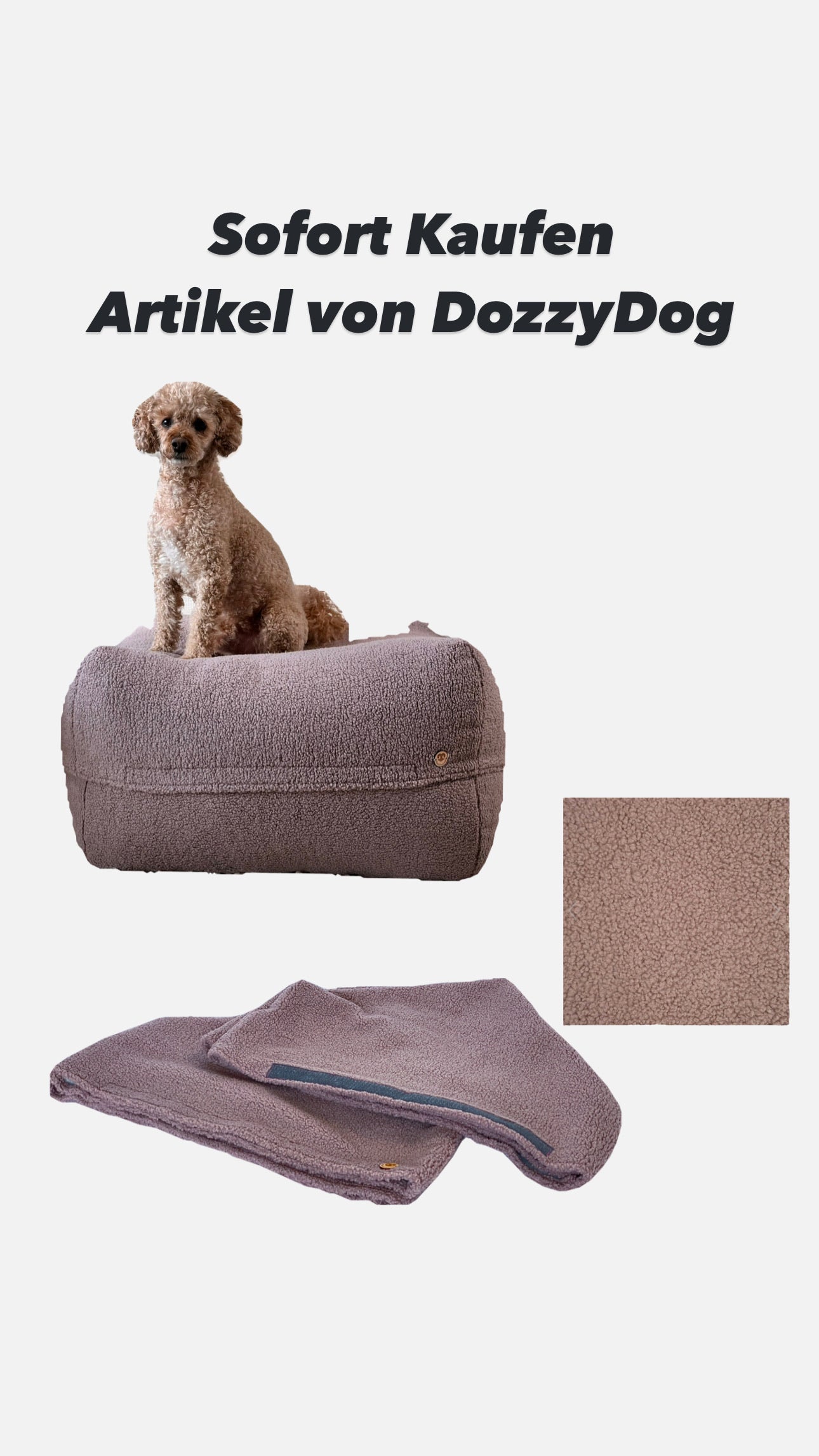 Sale - Bezug für Dozzy Pouf S - Teddystoff Altrosa