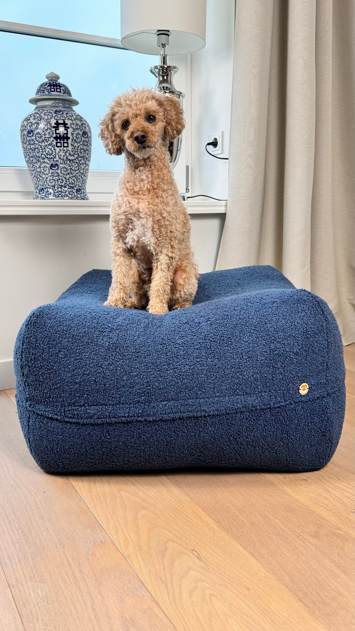 Sale - Bezug für Dozzy Pouf S - Teddystoff dunkelblau