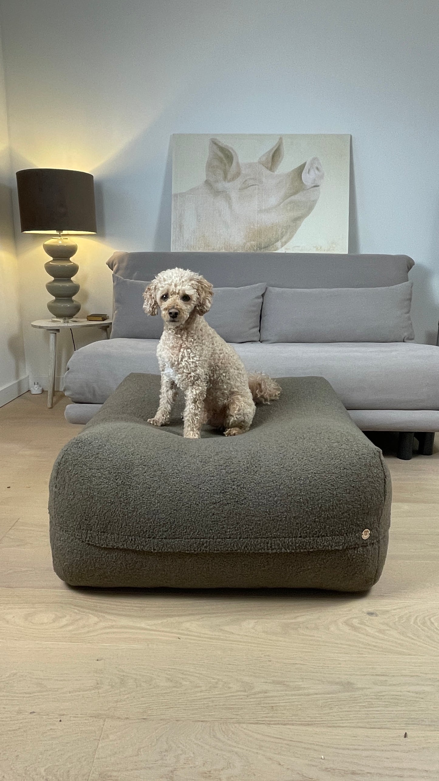 Sale - Bezug für Dozzy Pouf M - Teddystoff Schokobraun