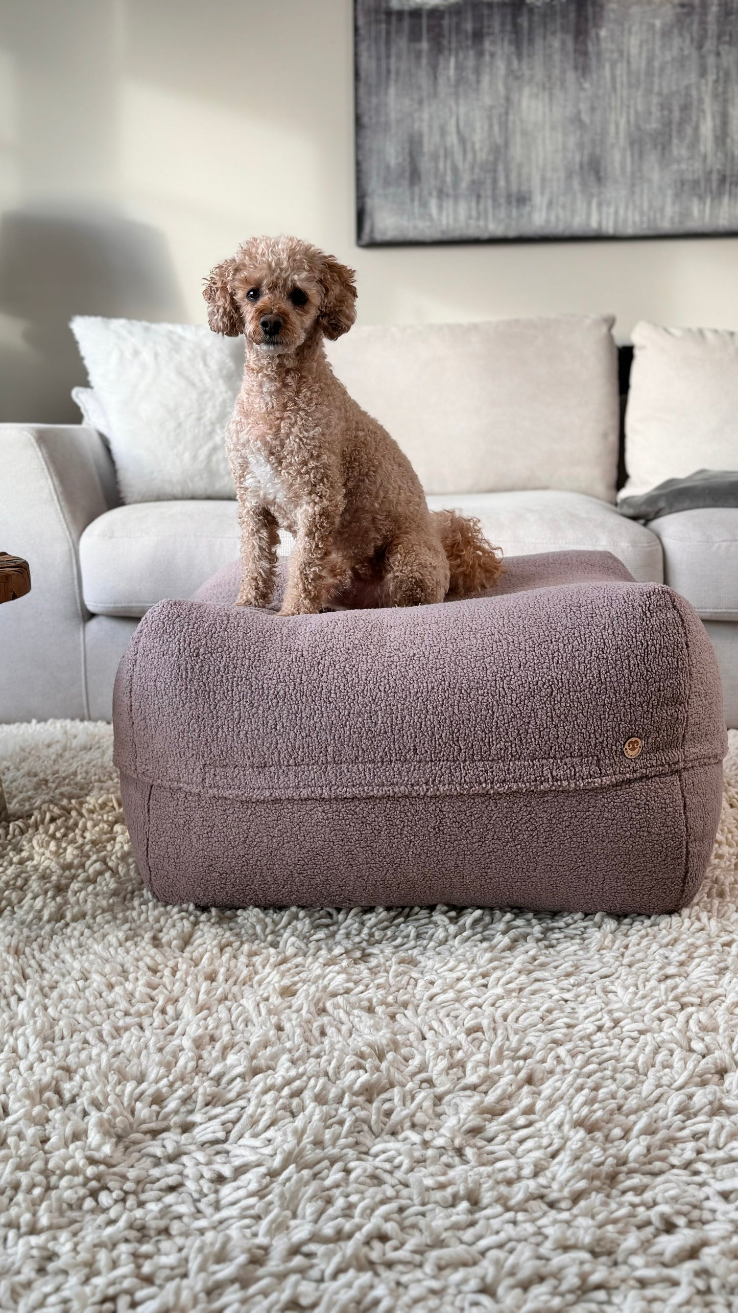 Sale - Bezug für Dozzy Pouf S - Teddystoff Altrosa