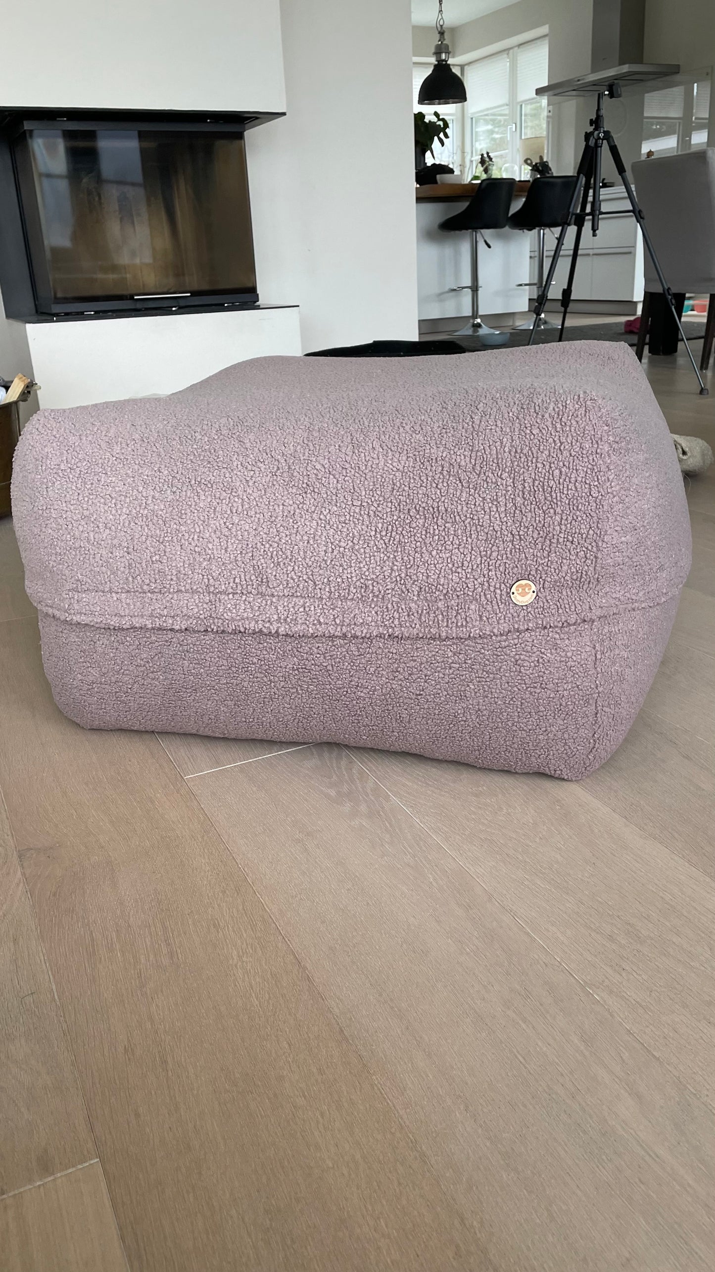 Sale - Bezug für Dozzy Pouf S - Teddystoff Altrosa