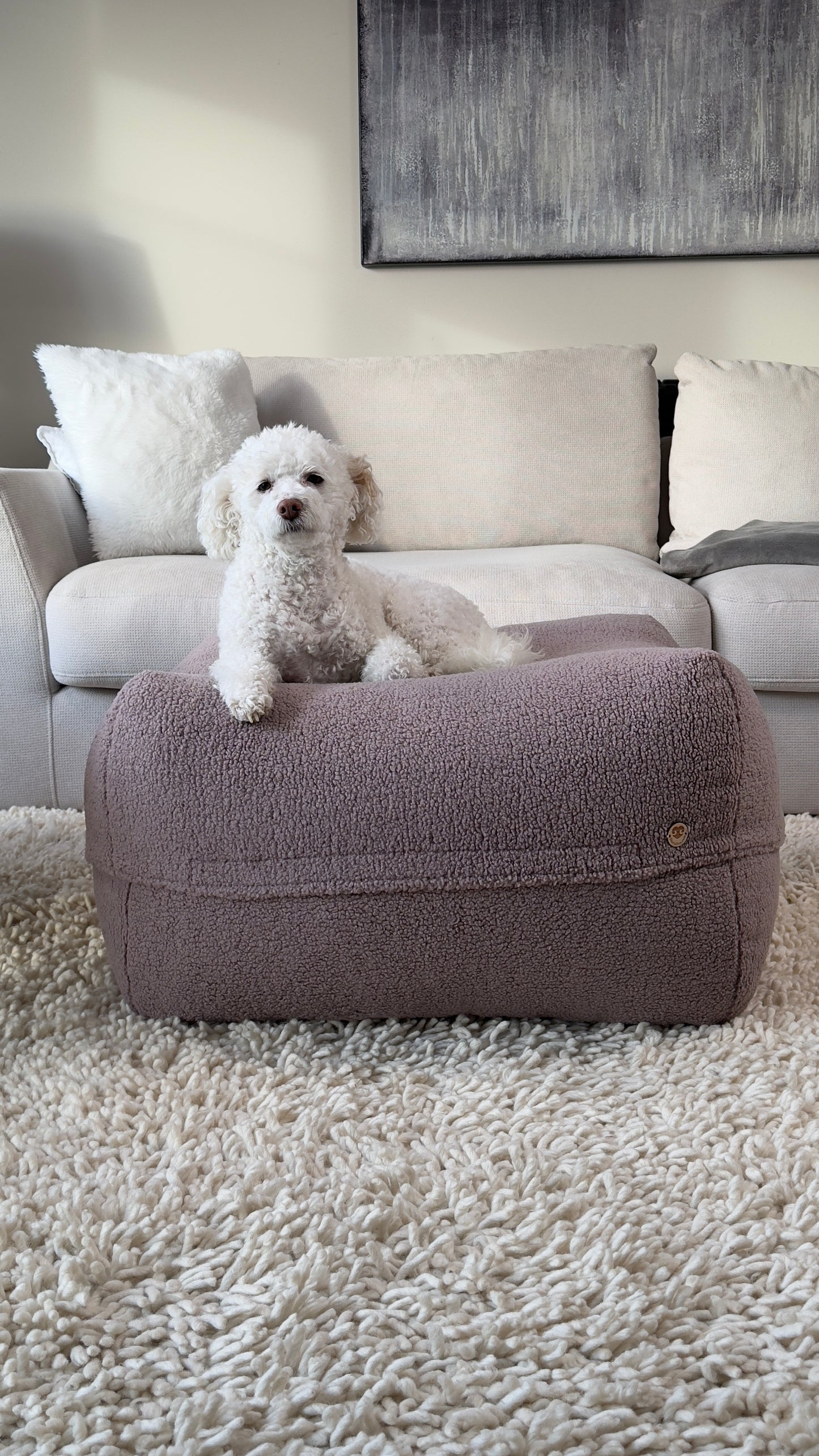 Sale - Bezug für Dozzy Pouf S - Teddystoff Altrosa