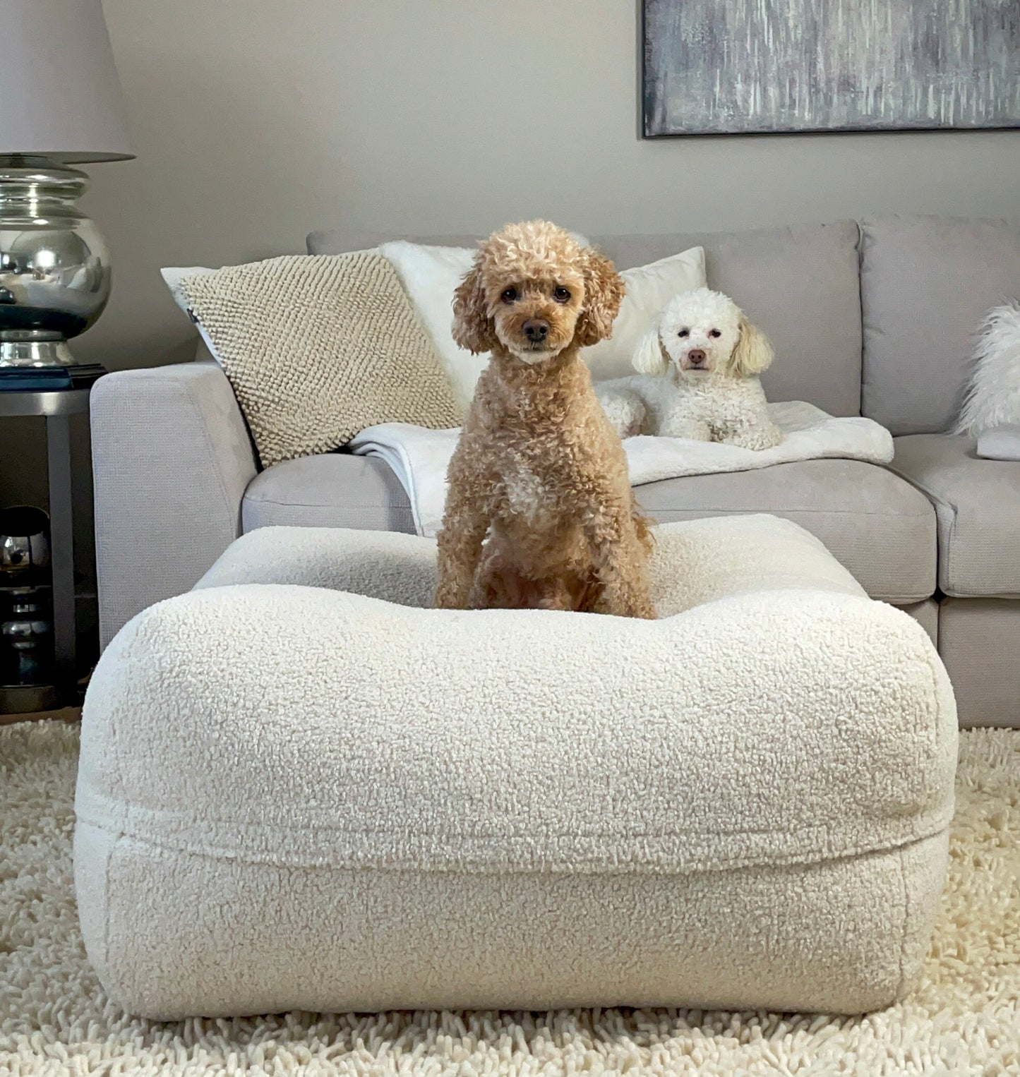 Dozzy Dog Bed – Teddystoff Creme/Offwhite