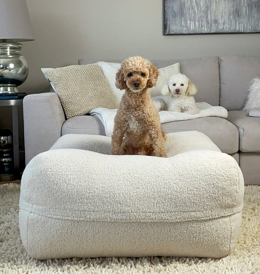 Dozzy Dog Bed – Teddystoff Creme/Offwhite