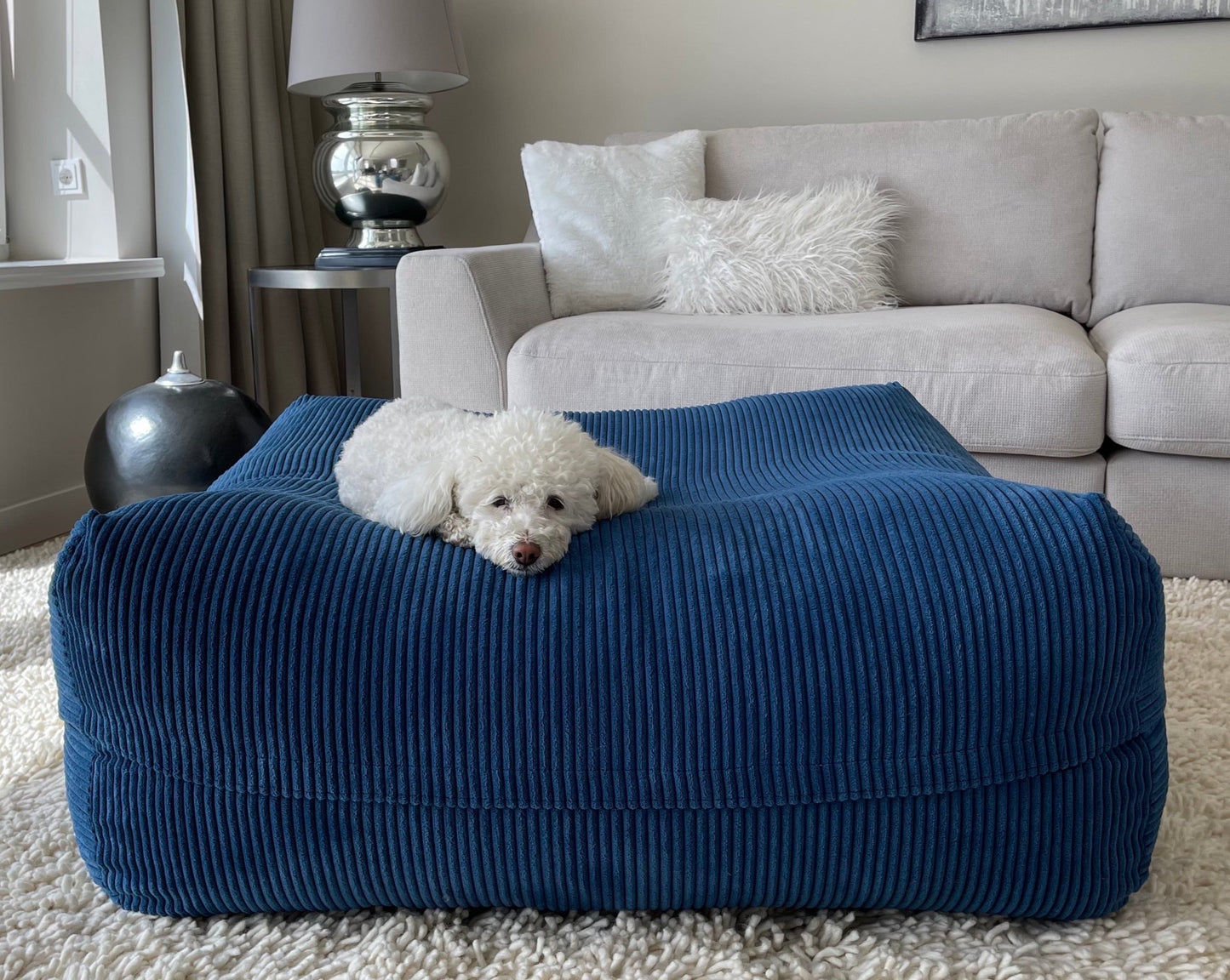 Dozzy Dog Bed – Breitcord Blau
